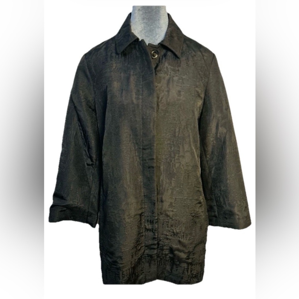 🔥 NWOT Chico's Black Textured Jacard Jacket. Size 1 or XL